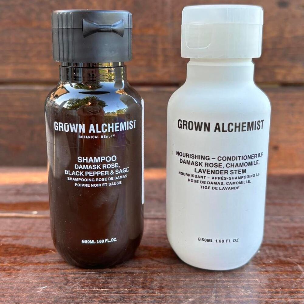 Anthropologie Grown Alchemist travel size Shampoo and Conditioner set
